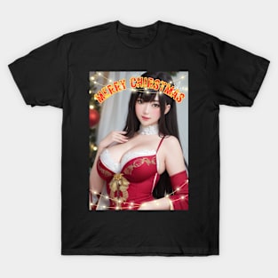 Merry Christmas Anime Girl Cosplay Xmas Cute Christmas Girl T-Shirt